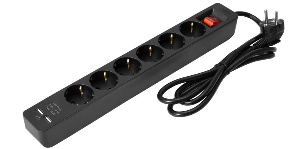 Eurolite Distributor ON-1 6-fold + 2 USB bk Distributor ON-1 6-fold + 2 USB bk