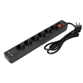 Eurolite Distributor ON-1 6-fold + 2 USB bk Distributor ON-1 6-fold + 2 USB bk