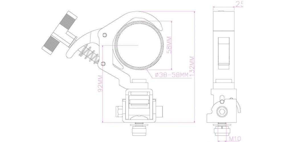 Beamz BC50-150F Fold.QuickTrigger 50kg Al abrazadera de gatillo rápido BC50-150F Fold.QuickTrigger 50kg Al
