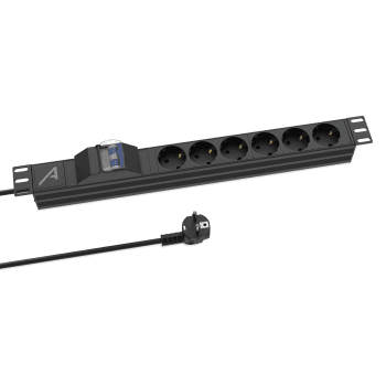 Audibax psr6-m-200 regleta 6 tomas schuko pdu para armario rack 19 1u