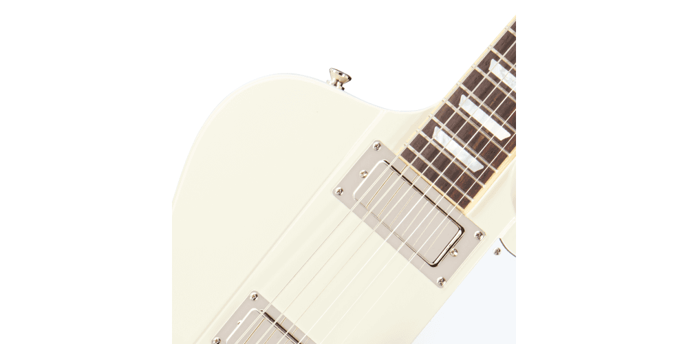 Epiphone 1963 Firebird V Maestro Vibrola Reissue Guitarra Eléctrica White con estuche epiphone 1963 firebird v