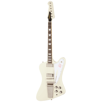 Epiphone 1963 Firebird V Maestro Vibrola Reissue Guitarra Eléctrica White con estuche epiphone 1963 firebird v