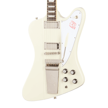 Epiphone 1963 Firebird V Maestro Vibrola Reissue Guitarra Eléctrica White con estuche epiphone 1963 firebird v