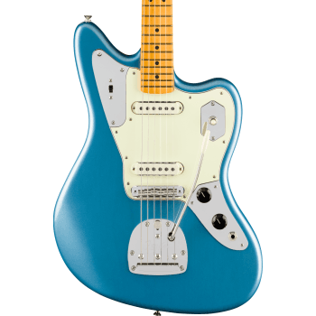 Fender am pro classic jaguar mn faded lake placid blue guitarra eléctrica