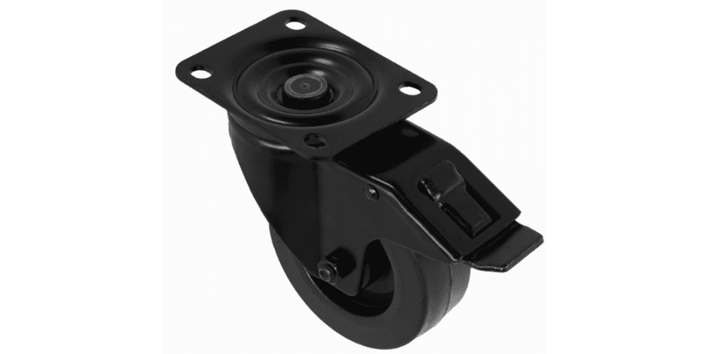 Adam Hall 372191 BLK - Rueda Giratoria de 100 mm con Freno, Negra 372191 BLK