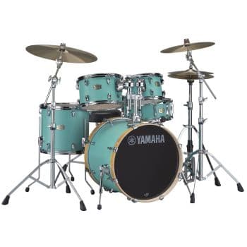 Yamaha stage custom sbp0f5 surf green set cascos batería