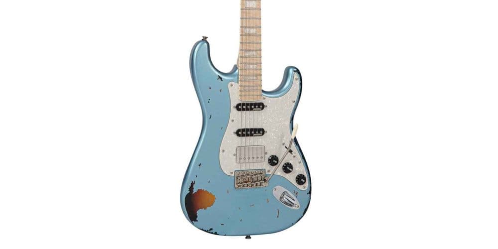 Vintage V6-30TH Guitarra Electrica Gun Hill Blue + Funda V6-30TH