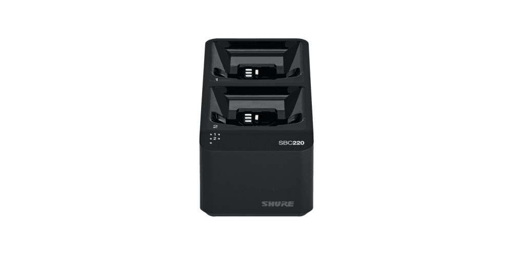 SHURE SBC220-E Cargador de acoplamiento en red de 2 puertos, fuente de alimentación de la UE SBC220-E