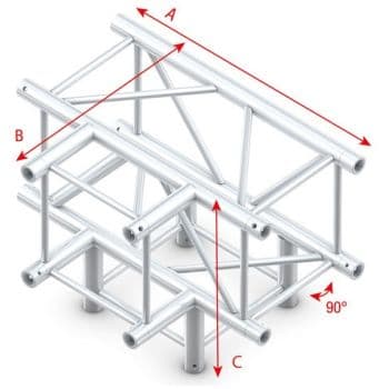 Showtec FQ40020HD T-cross + Down 4-way Heavy Duty Pro-40 Square F Truss FQ40020HD