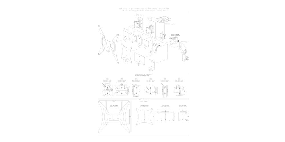 Konig & Meyer 24354-000-55 Panel adaptador Soporte de montaje universal horizontal 24354-000-55