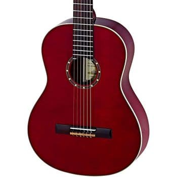 Ortega r121lwr guitarra clásica para zurdo family wine red
