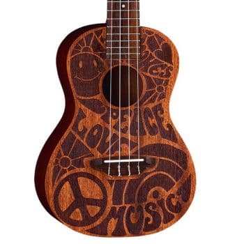 Luna guitars ukelele love music peace concert con funda