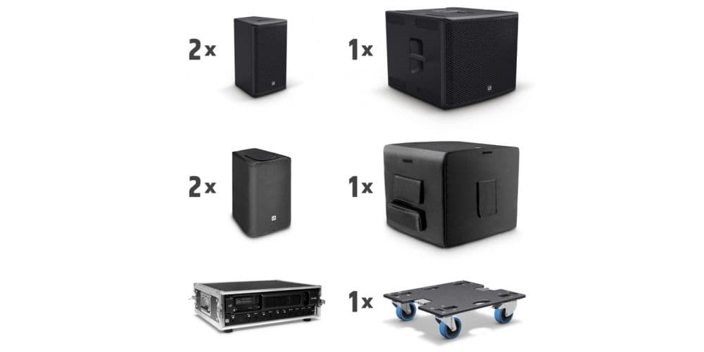 Ld systems STINGER G3 LOUNGE SET - 2 Altavoces Pasivos de 8" para Megafonía + 1 Subwoofer Pasivo de 15" + Rack de Amplificación STINGER G-3 LOUNGE SET