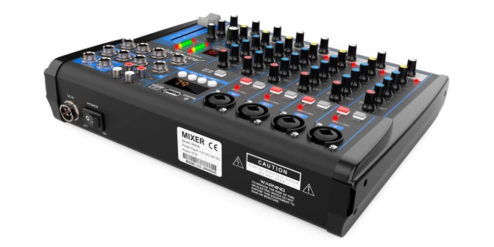 Audibax MG08 USB Mesa Mezclas 8 canales con Bluetooth, MP3 , USB Rec y Efectos MG08