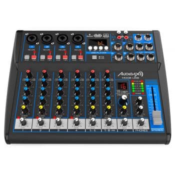 Audibax MG08 USB Mesa Mezclas 8 canales con Bluetooth, MP3 , USB Rec y Efectos MG08