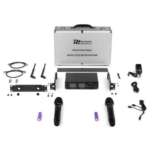 Power Dynamics PD522 Set de micrófono inalámbrico UHF con 2 micrófonos de mano PD522 Wirel.Micro UHF 2x100Ch 2HH