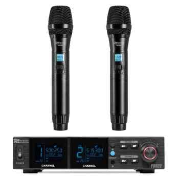Power Dynamics PD522 Set de micrófono inalámbrico UHF con 2 micrófonos de mano PD522 Wirel.Micro UHF 2x100Ch 2HH