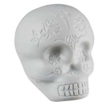 Latin percussion shaker sugar skull, brillo en la oscuridad