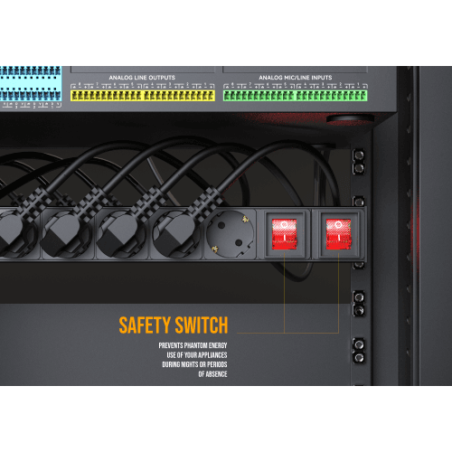 Audibax PSR16-2SF Regleta 16 Tomas Schuko para Armario Rack 19 PSR16-2SF Regleta 8x Schuko