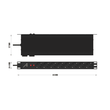 Audibax PSR16-2SF Regleta 16 Tomas Schuko para Armario Rack 19 PSR16-2SF Regleta 8x Schuko