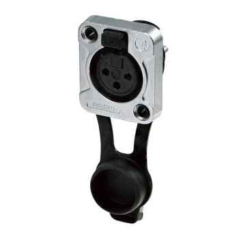 REAN RRX3F-Z-001-1 XLR CHASIS HEMBRA 3 PIN IP65 cuerpo PLATA con RRX3F-Z-001-1