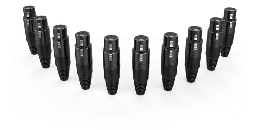 Audibax Silver Black Conector XLR Hembra Pack de 10 unidades Negro XLR Hembra Pack 10 es