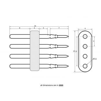 Eurolite Pin de Contacto de Potencia Cuádruple para LED Neon Flex 230V Slim RGB Pin de Contacto de Potencia Cuádruple para LED Neo
