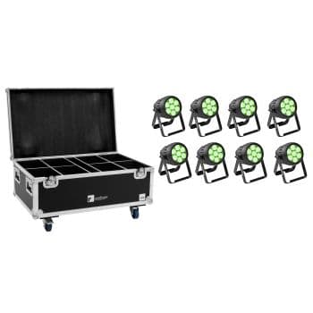 Eurolite set 8x led ip par 7x10w rgbl spot + case