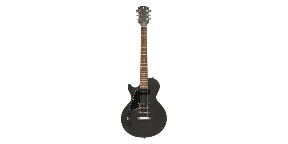 Stagg SEL-HB90-BLK-LH Guitarra Electrica con cuerpo de caoba maciza flat top, para zurdos SEL-HB90-BLK-LH