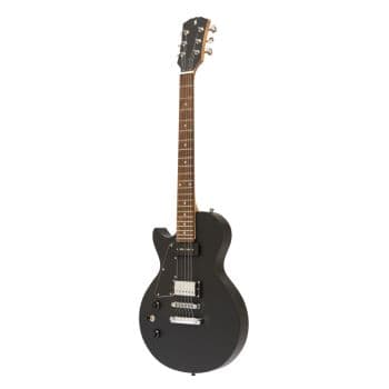 Stagg SEL-HB90-BLK-LH Guitarra Electrica con cuerpo de caoba maciza flat top, para zurdos SEL-HB90-BLK-LH