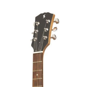 Stagg SEL-HB90-BLK-LH Guitarra Electrica con cuerpo de caoba maciza flat top, para zurdos SEL-HB90-BLK-LH