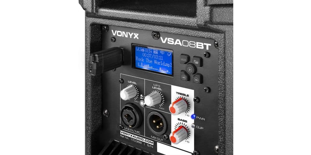 VONYX VSA08BT Altavoces activos Bi-Amplificados 8 pulgadas 250W Bluetooth VSA08BT