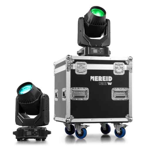 Beamz Nereid Conjunto 2 cabezas moviles y Flightcase Nereid120W LED IP66 Mov.Head 2 inFC