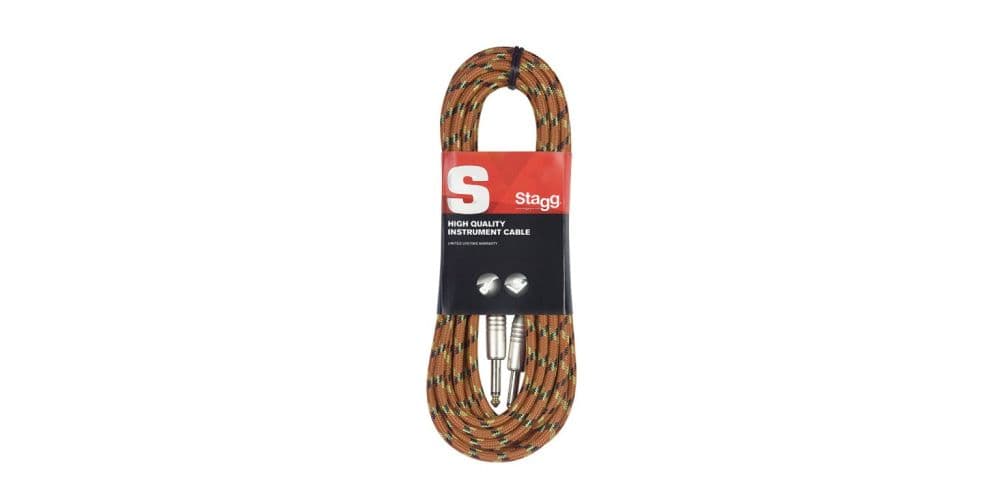 Stagg SGC3VT-OR Cable de 3metros jack a jack de 6.3 Naranja SGC3VT OR