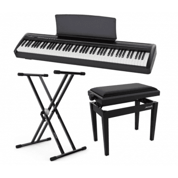 Kawai es 120 negro + audibax onyx 130 soporte + audibax kb600 black banqueta