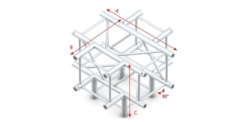 Showtec FQ40024HD Cross + Down 5-way Heavy Duty Pro-40 Square F Truss FQ40024HD