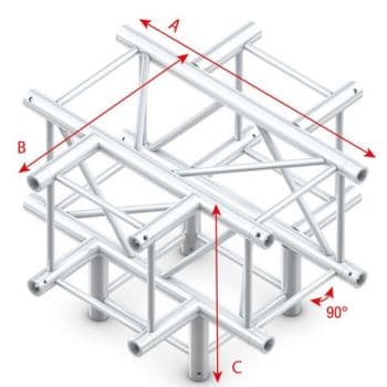 Showtec FQ40024HD Cross + Down 5-way Heavy Duty Pro-40 Square F Truss FQ40024HD