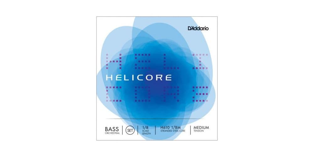 D´addario H610 Set Cuerda Helicore Orquestral para Contrabajo 1/8 Tensión Media H610-1/8M Helicore Bass 1/8