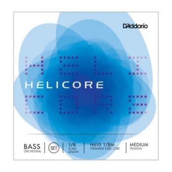 D´addario H610 Set Cuerda Helicore Orquestral para Contrabajo 1/8 Tensión Media H610-1/8M Helicore Bass 1/8