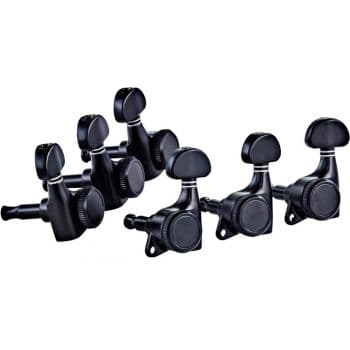 Ortega otmlock33-gb. clavijero para guitarra gloss black 3+3