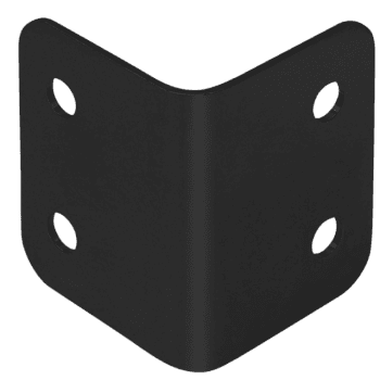 Adam hall 40431 blk - esquina en l grande, negra galvanizada