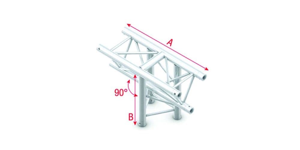 Showtec PT30035 T-Cross ver. 3-way, apex down - 50cm Pro-30 Triangle P Truss PT30035