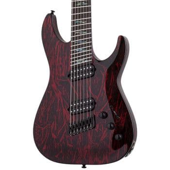 Schecter c-7 ms silver mountain blood moon. guitarra eléctrica