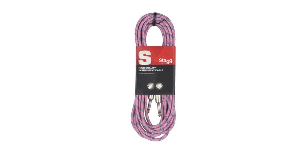 Stagg SGC3VT-PK Cable de 3metros jack a jack de 6.3 Rosa SGC3VT PK