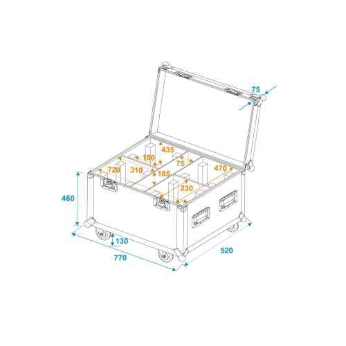 Roadinger TMH-W400 Flightcase 4x con ruedas TMH-W400