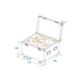Roadinger TMH-W400 Flightcase 4x con ruedas TMH-W400