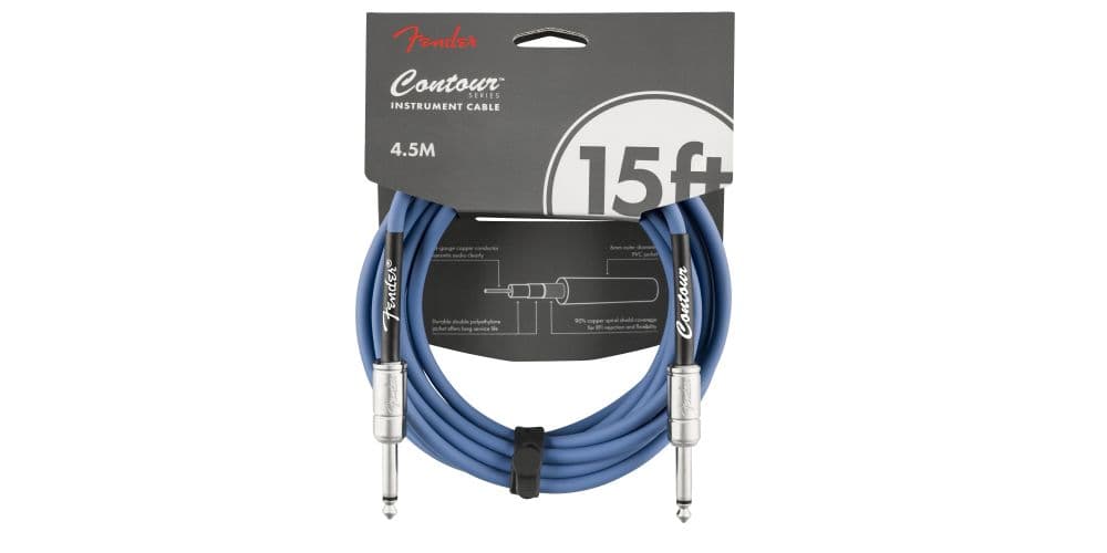 Fender Contour 15 Cable Lake Placid Blue Cable Jack Contour 15 Cable Lake Placid Blue