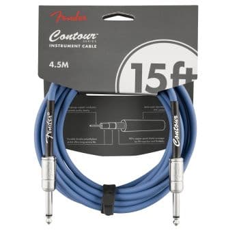 Fender contour 15 cable lake placid blue cable jack