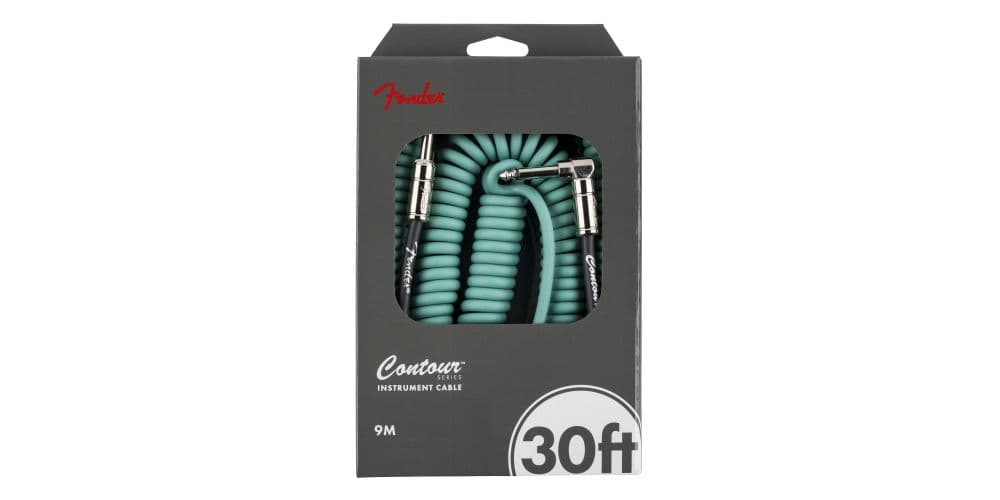 Fender Contour 30 Coiled Cable Sherwood Green Cable Jack Contour 30 Coiled Cable Sherwood Green