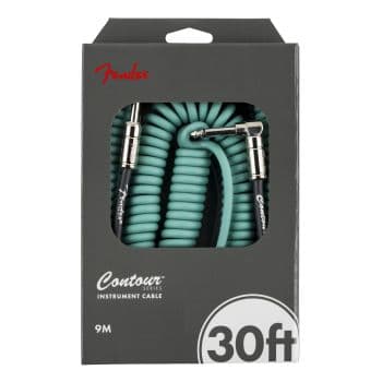Fender contour 30 coiled cable sherwood green cable jack